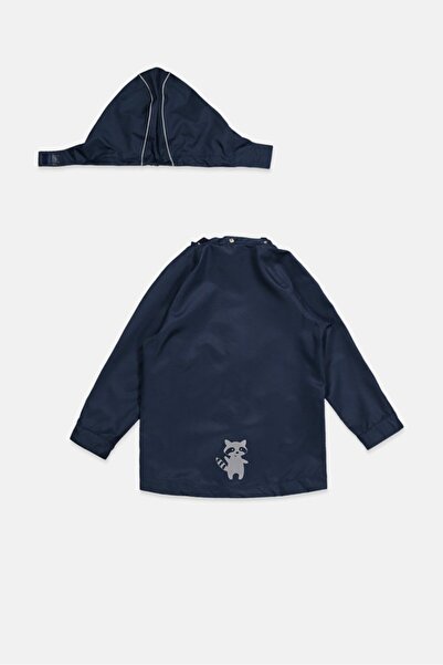 Tchibo Kids Boy Hooded Long Sleeve Plain Rain Jacket, Navy