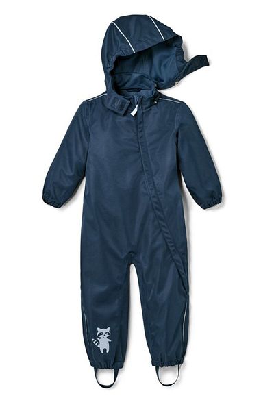Tchibo Toddlers Unisex Solid Overall Rain Jacket, Navy Blue