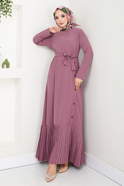 ModaMerve Φόρεμα με πλισέ Dark Dusty Rose - 2398HBS932-M