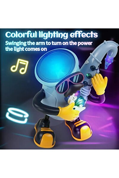 scntoys Oyuncak Robot Dans Eden Sesli Işıklı Robot Saksafon Çalan Sevimli Robot Müzikli Robot Mr. Rock