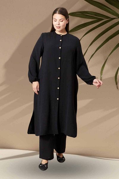 Ferace Σετ 2 τεμαχίων λινό Plus Size Ayrobin - Γυναικείο