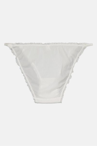 Etam Women Textured Pantie, White