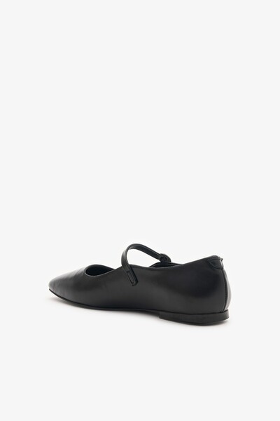 Louis Cardy Oriana Black Genuine Leather Women's Ballerinas