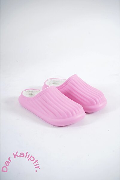 EFW Inverna Faylon Taban Içi Tüylü Kadın Pembe Ev Terliği