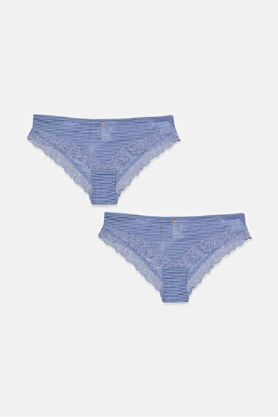 Tchibo ملابس داخلية برازيلية منقوشة للنساء، قطعتين، أزرق