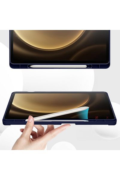 Sneezy Samsung Galaxy Tab S9 Fe Plus X610 - 12.4 Inch Case, Premium Silicone Pen Smart Case