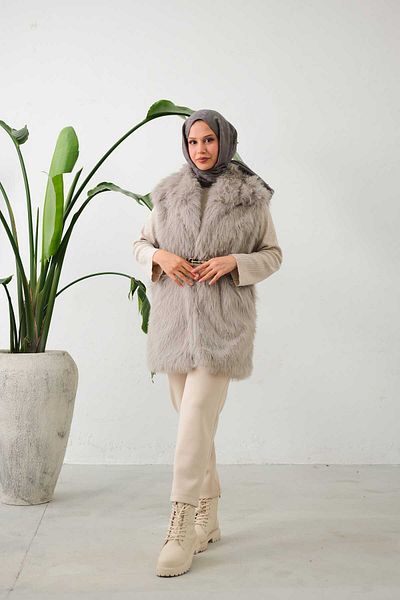lurex moda Belted Fur Vest