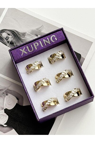 Xuping Gold Baget Taşlı Numaralı Yüzük (18 Numara)