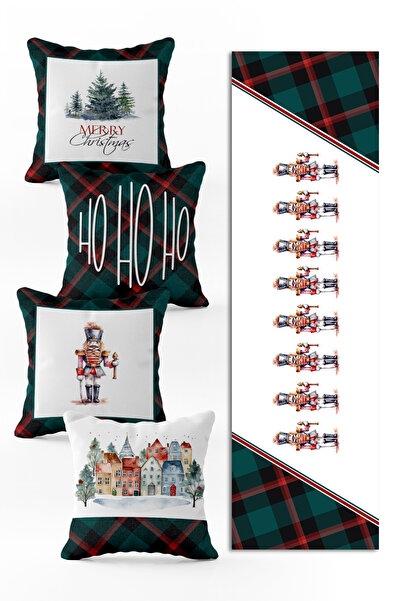 Evmila Специален комплект за Нова година от 4 части, възглавници и 1 част, пъ...