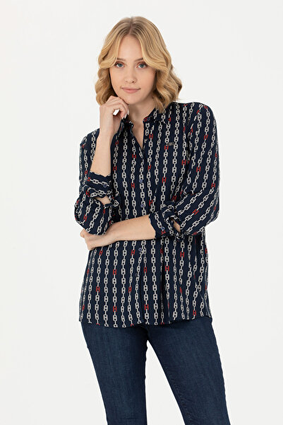 U.S. Polo Assn. Kadın Lacivert Uzun Kollu Gömlek 50272925-VR033