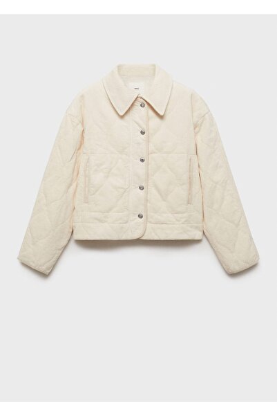 MANGO Woman Kapitone Fitilli Kadife Mont