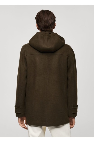 MANGO Man Çıkarılabilir kapüşonlu yün palto