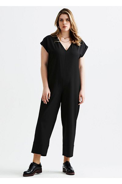 EVEN plus size بذلة مقاس كبير من الجبردين برقبة على شكل حرف V