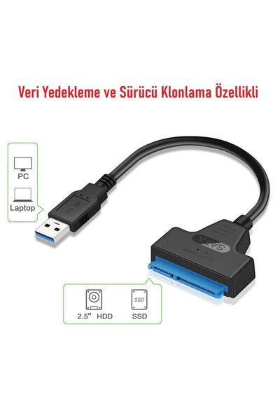 Ancheyn Usb 3.0 Yüksek Hızlı 2.5 Inç Sata Ssd Ve Hdd Harddisk Kablosu 15 7 Pi...