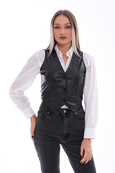 ŞİMAL Kadın Deri Yelek 255252 -