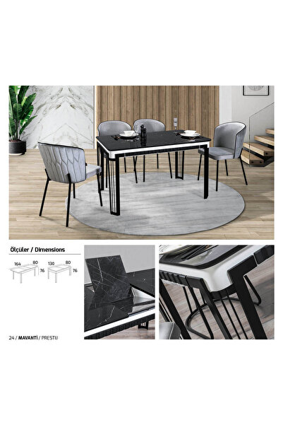 Home Mobilyam Center Prestij Mutfak Masası Asya Sandalye ( 4 Adet Sandalye )