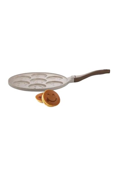 ThermoAD Cast Mink Granite Milk Bowl-Faucet + Casting Granite Tart Mold + Casting Granite Smiley Face Pancake Pan
