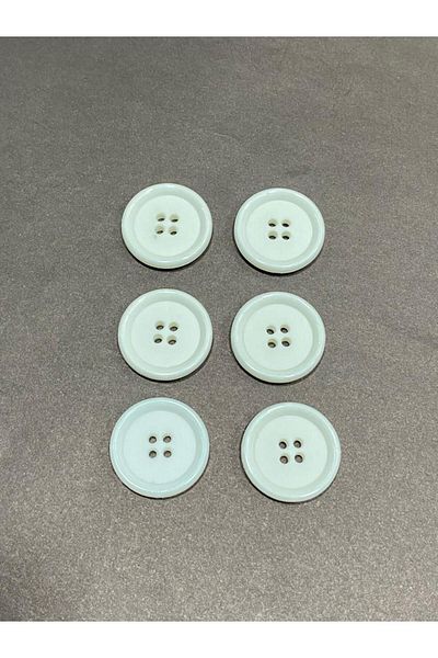 BİGÜMEX Set of 20 White Italian Button Trench Coat - 2.5 cm (M8926)
