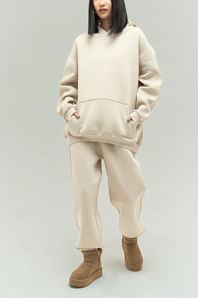 ruNadeS Γυναικείο Σετ Φούτερ Fleece Wide Fit με κουκούλα και ελαστικά πόδια - Sport