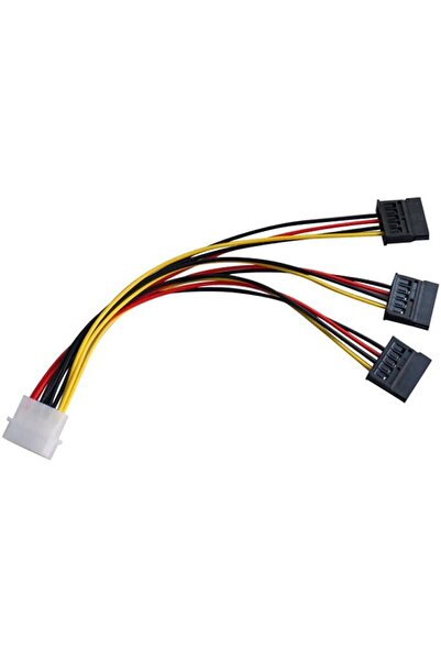 Alfais Üçlü 3 Port ide Molex Sata Power Hdd 4 pin Güç Kablosu 5101