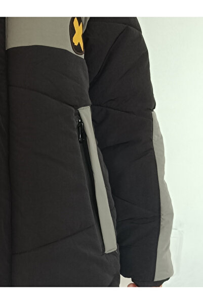 Casabony Gray Black Waterproof Segmented Fiber Unisex Children's Coat