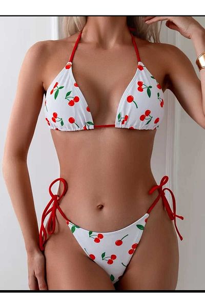 BF Bikini Fashion Κομψό σετ μπικίνι με στάμπα κερασιού