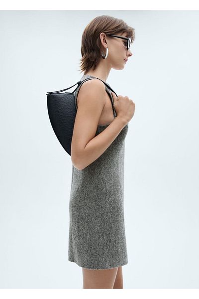 MANGO Woman Buckle Detailed Wool Dress