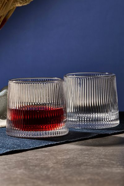 Perotti Mose Transparent 2-Piece Crystal Whiskey Soft Drink Glass Japanese Style 160ml