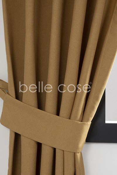 Belle Cose Linen Look Blackout Blackout Thermal Mustard Background Curtain Single Wing