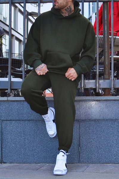 ruNadeS Ανδρικό Σετ Φούτερ με Τσέπη Καγκουρό Soft Oversize - Home Wear