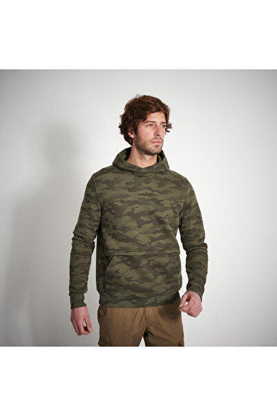 Decathlon Solognac Erkek Kamuflaj Kapüşonlu Sweatshirt - Avcılık ve Doğa Gözlemi - 500