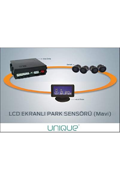 Unique LCD EKRANLI PARK SENSÖR  19MM MAT SİYAH SENSÖR UYUMLU