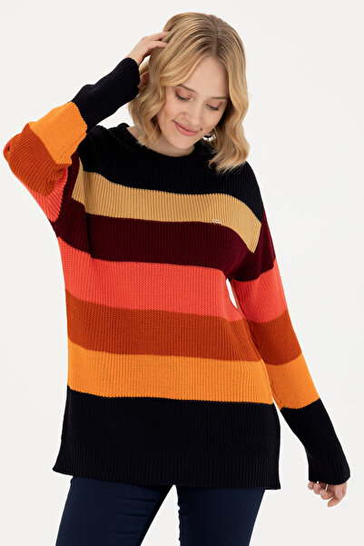 U.S. Polo Assn. سترة نسائية ذات رقبة دائرية باللون الأزرق الداكن 50272042-VR033