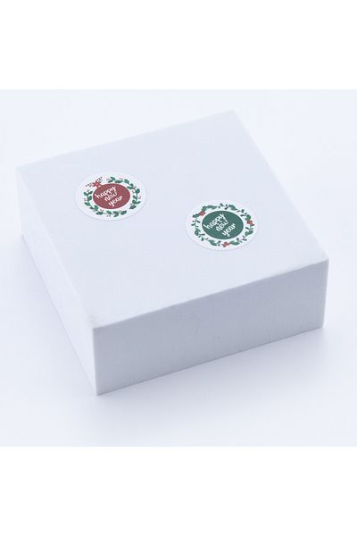 Bimotif Πολύχρωμο αυτοκόλλητο Happy New Year πλάτους 3 cm - 700 τεμάχια