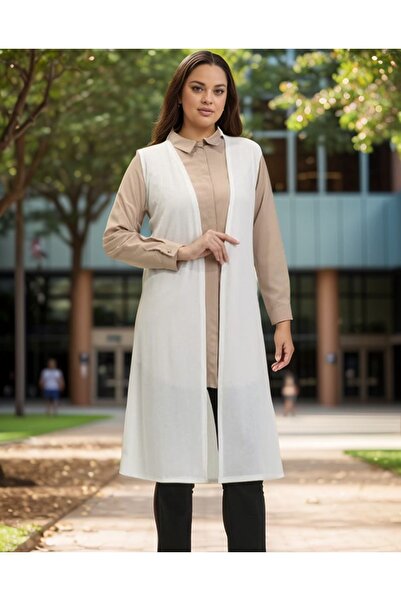 RESPİRO Comfortable Cut Large Size Mother Vest - Seasonal, Long Flowy