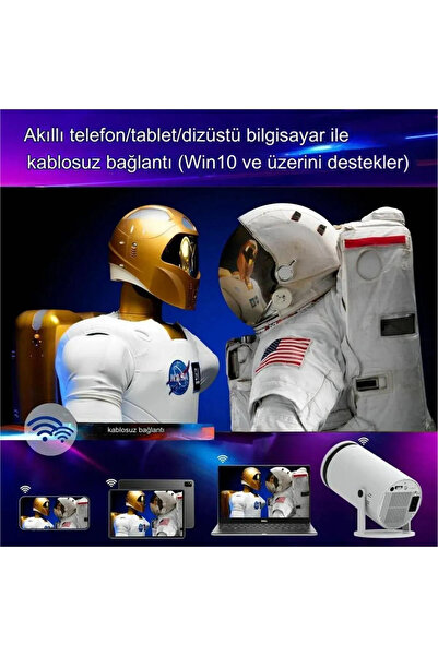 GoMarkt 4K Ev Sineması Taşınabilir Ev Tipi Projeksiyon Ultra HD Android 12