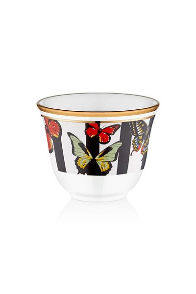 Glore Set of 6 Butterfly Patterned Gawa Coffee Cups