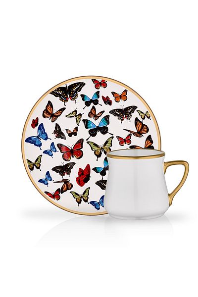 Glore 6-Piece Butterfly Turkish Coffee Cup