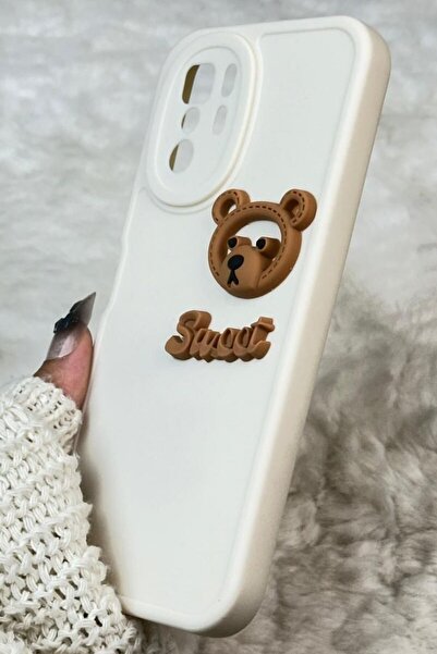 Vip Case Redmi Note 10 Pro Teddy Bear Patterned Cute 3D Sweet Cute Camera Protected Silicone Shape Case