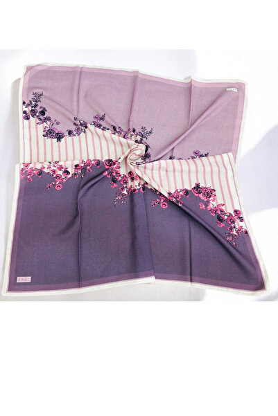 Akel Ψηφιακό μαλακό κασκόλ 95x95 με μοτίβο λουλουδιών