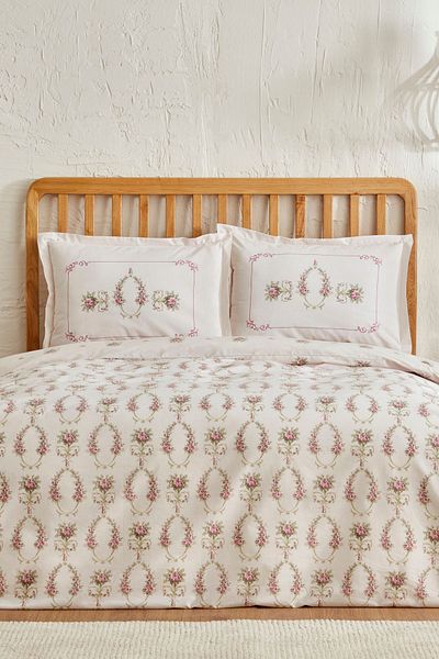 Karaca Home Set cuvertură dublă Alfia Powder 100% bumbac
