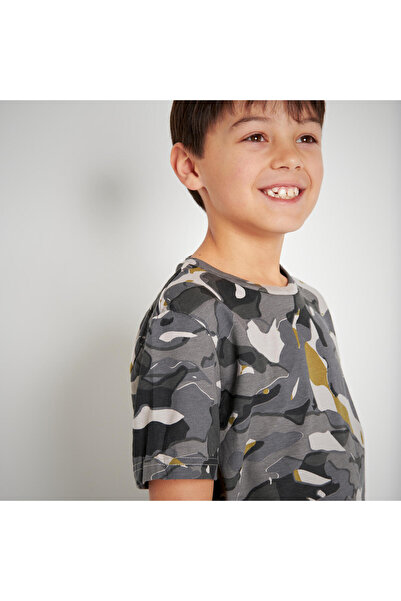 Decathlon Solognac Kids Short Sleeve Camo T-Shirt - Gray - Hunting & Nature Observation - Woodland