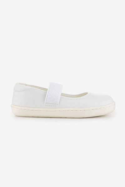 HOPFRÖG Smart Walker Mary Jane Cool White Pantofi de balerină pentru fete desculțe