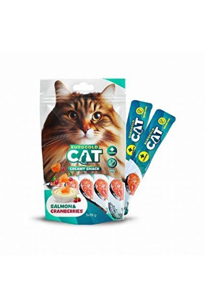 EuroGold Cat Sıvı Kedi Ödülü Somon - Kızılcık 5x15Gr