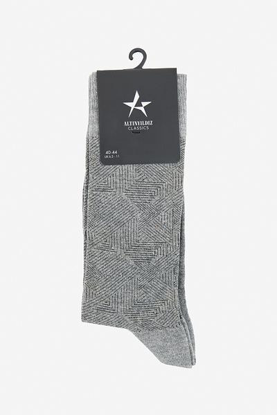ALTINYILDIZ CLASSICS Men's Grey-Black Patterned Single Socks