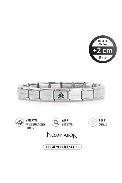 NOMİNATİON Italy Composable 925 Ayar Gümüş Çam ağacı ve Çelik Bileklik Silver