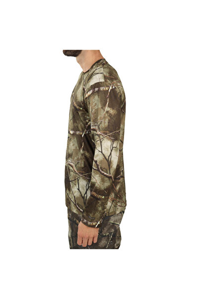 Decathlon Μπλουζάκι Solognac Outdoor - Κυνήγι και Παρατήρηση της Φύσης - Μοτίβο καμουφλάζ Treemetic - 100