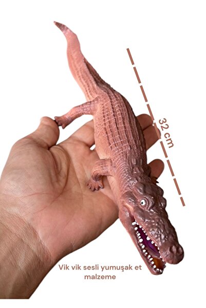 tmtoysandmore yumuşak et malzeme timsah oyuncak 30 cm uzunluk öğretici kahve