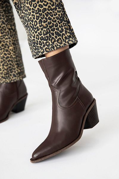 STRASWANS Jose Women's Leather Heeled Boots Brown