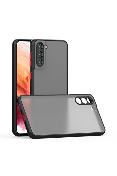 Fibaks Samsung Galaxy S21 Fe Mat Parmak Izi Yapmaz Kamera Korumalı Renkli Tuşlu Sert Silikon Kapak (Uyumlu)